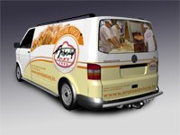 Arsenal pékség Volkswagen T5 3D látványterv Autódekorációhoz