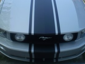 Ford Mustang mattfekete versenycsík  autódekoráció, autó dekoráció