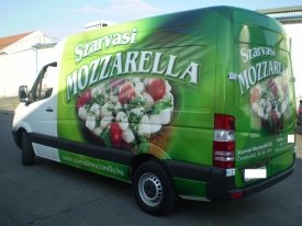 Szarvasi mozzarella Mercedes Sprinter dobozos autódekoráció, autó dekoráció